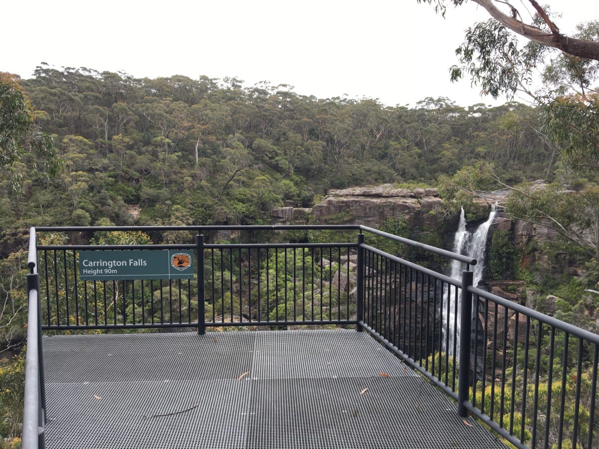 Carrington Falls pictured from a lookout platform