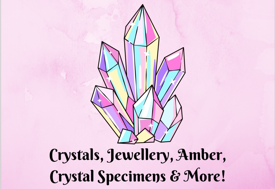 Illustration of crystals on banner for Crystal Fest at The Fraternity Club Fairy Meadow