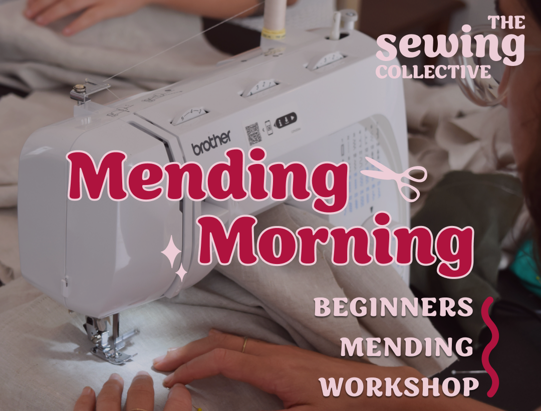 Banner for mending sewing workshop