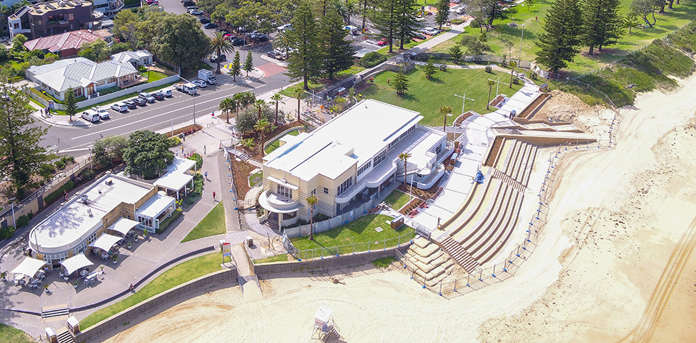 Building next to beach