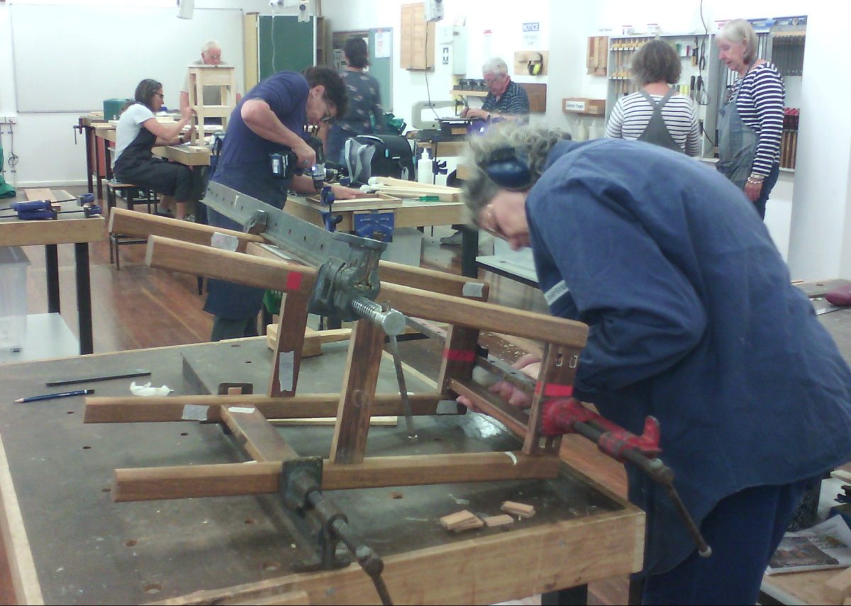 People in woodwork class.