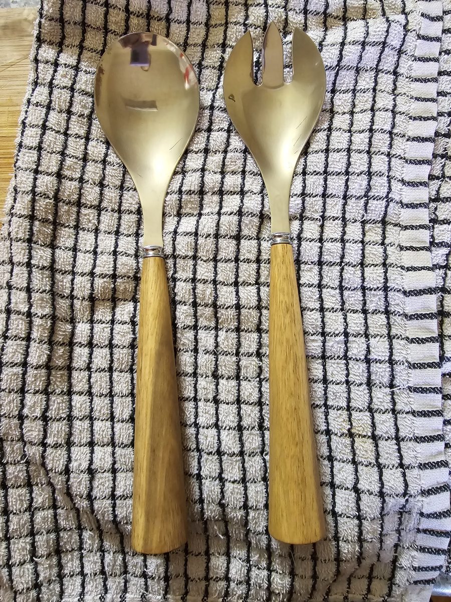 Wooden salad servers