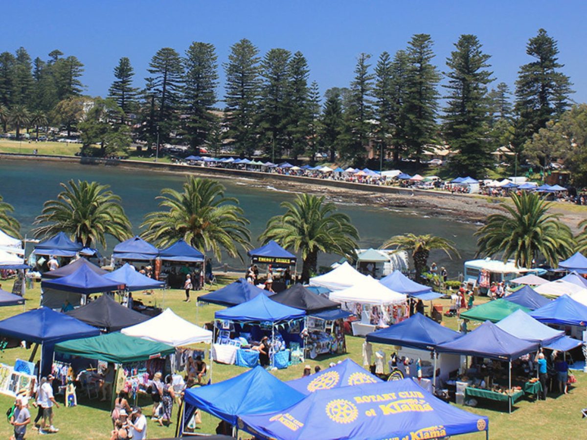 Aerial shot of Kiama Markets