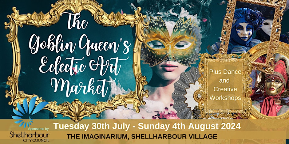 Banner for Goblin Queen's art market and workshops