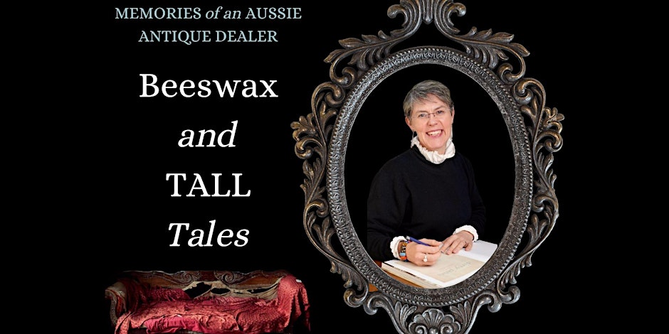 Banner featuring business woman Jane Crowley for an author's talk at Shellharbour