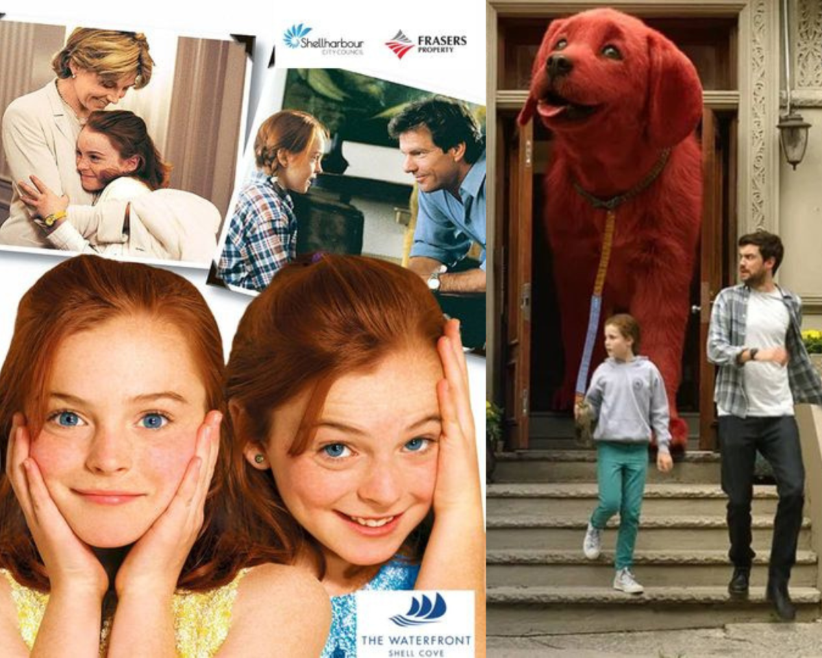 Composite of images from The Parent Trap and Clifford