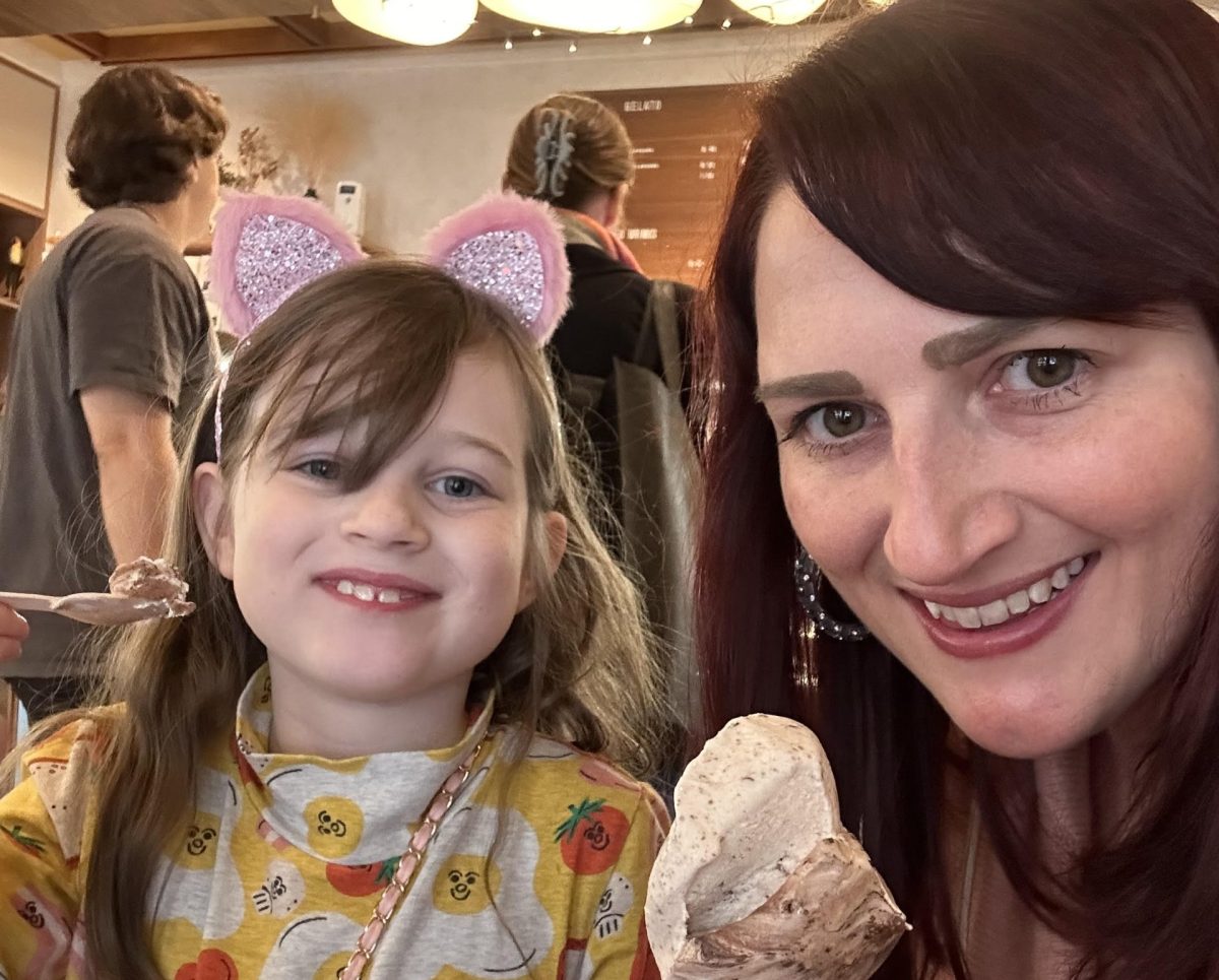 Danielle and Sophie enjoy an ice cream