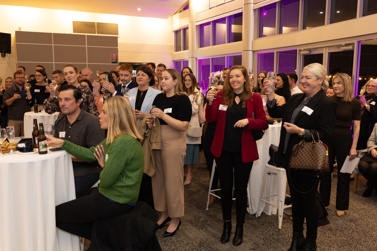 Crowd at the at the 2024 IMB Bank Illawarra Business Awards finalists announcement at City Beach function room in Wollongong