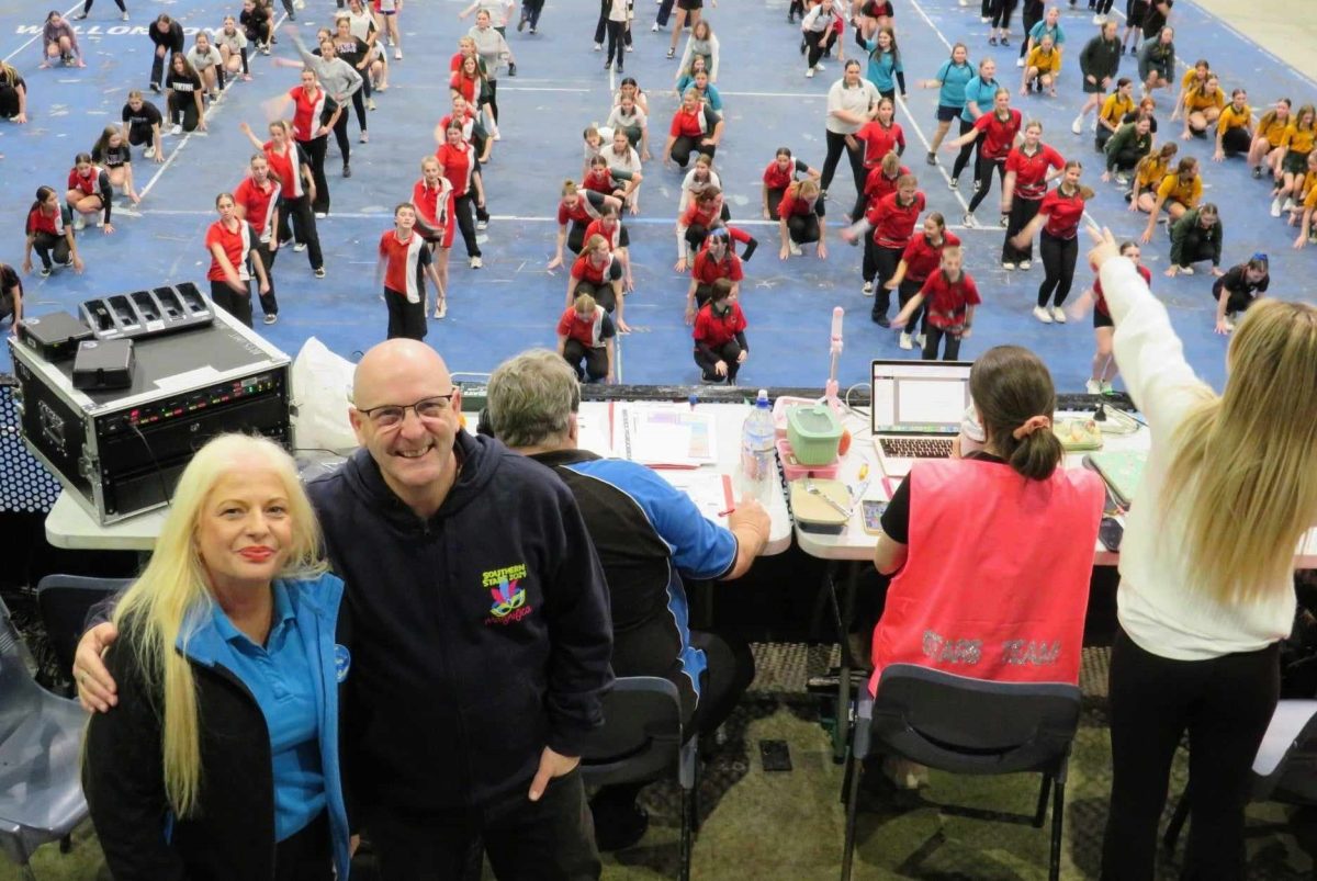 Ruth Ellevsen and Paul Rogers at one of the busy final rehearsals for Southern Stars 2024.