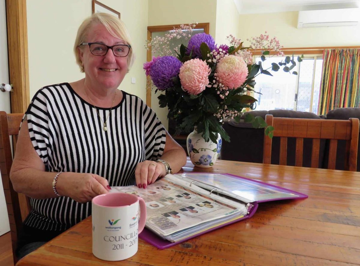 Outgoing Councillor Janice Kershaw in her 'office' of the past 30 years - her kitchen table.