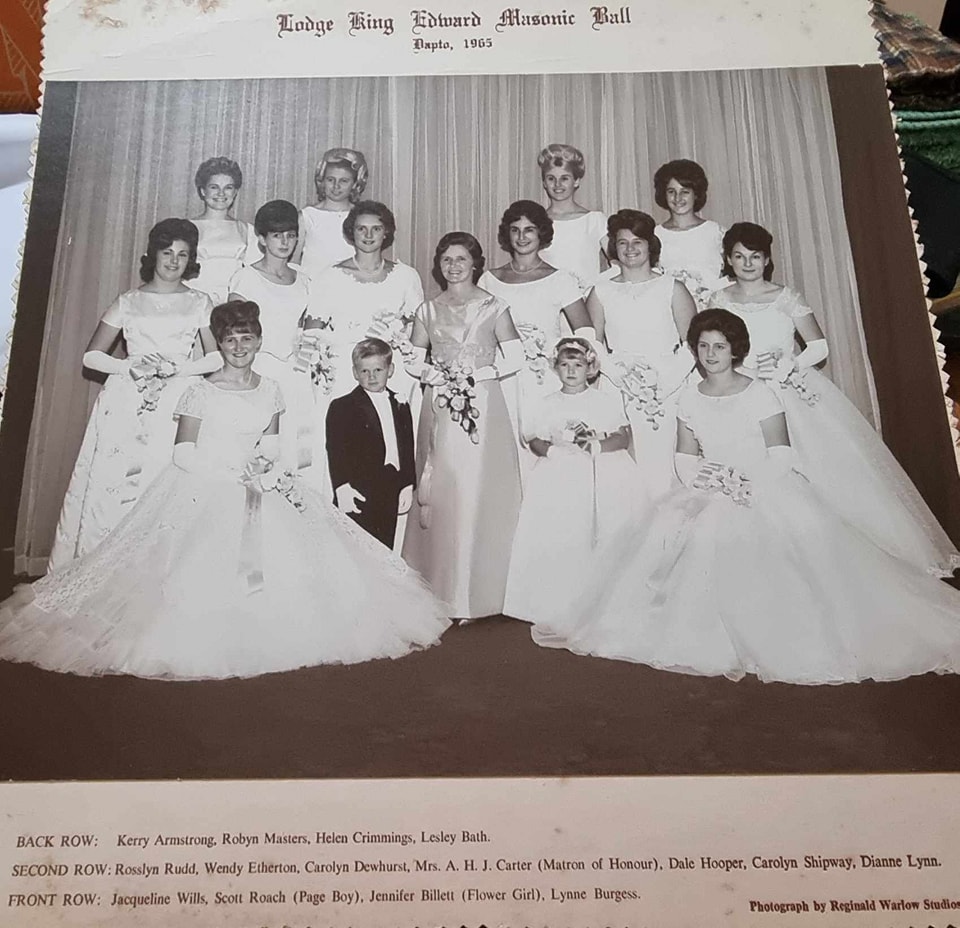 Black and white photo of a debutante ball