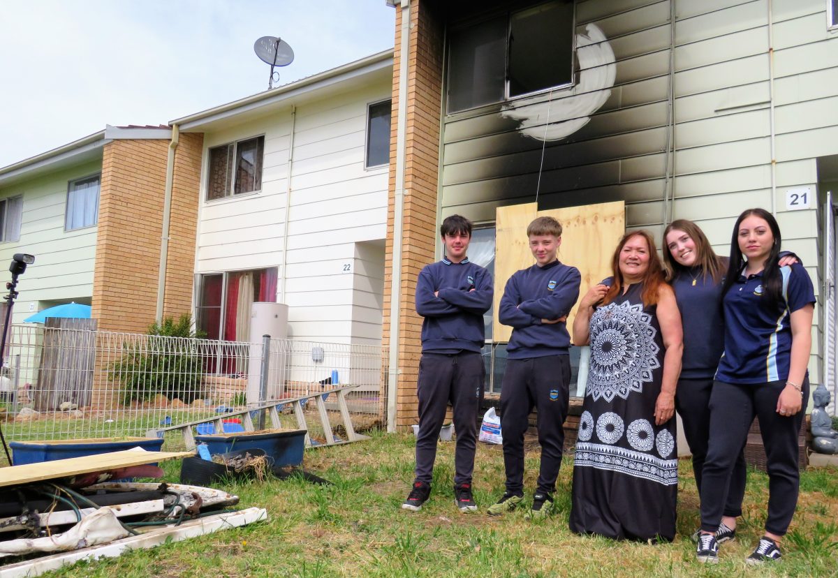 Corrimal High students Tyla Heinrich, Saxon Neale, Davina Walton and Ella Miller didn't hesitate to help when they saw Gloria Hodgson's Bellambi home on fire.