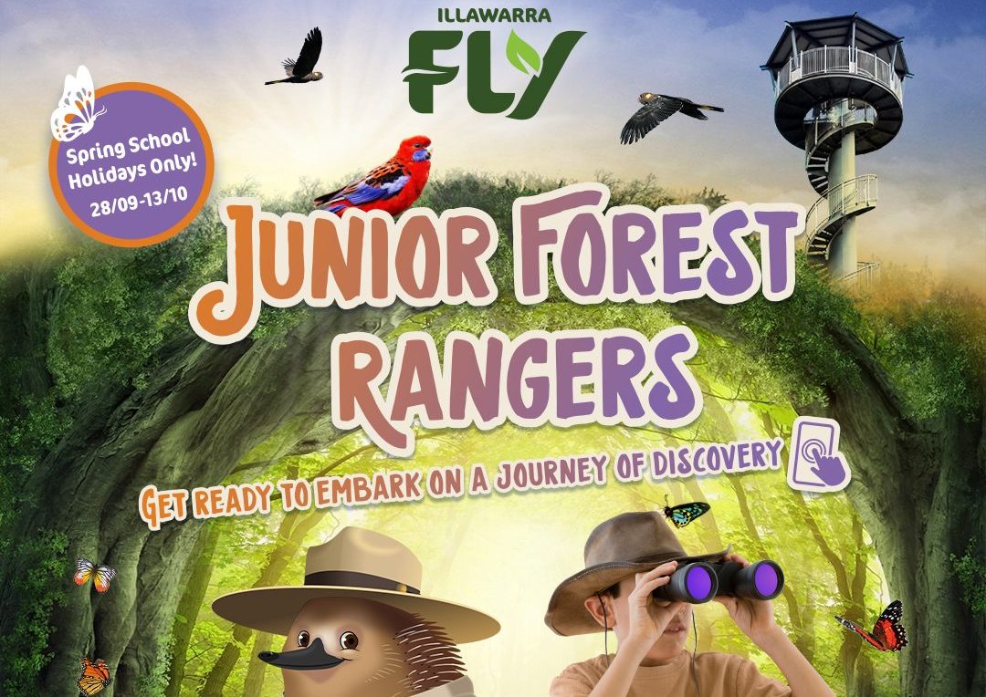 Flyer for school holidays ranger program at Illawarra Fly