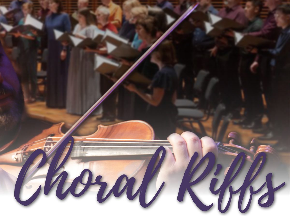 Banner for Choral Riffs event by Steel City Strings, con voci chamber choir and WollCon