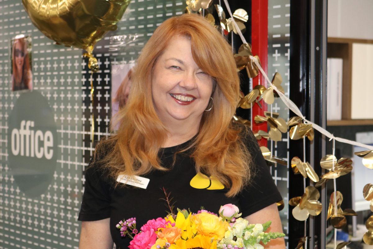 Woman holding flowers