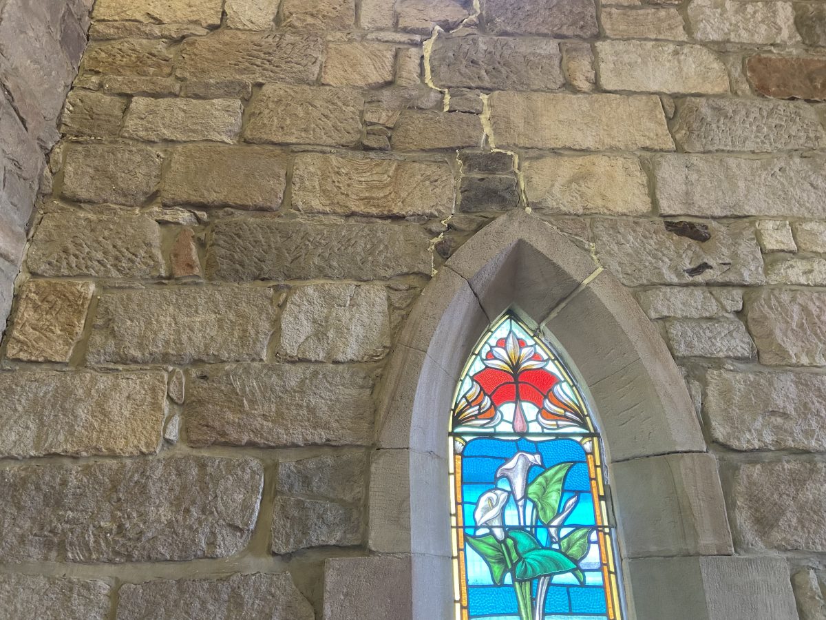 Leadlight window at Northern Illawarra Uniting Church