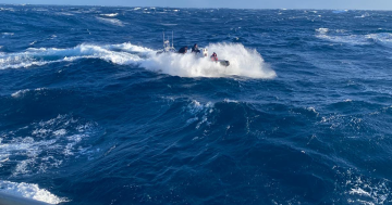 Rescue crews save two people from sinking yacht off Illawarra coast