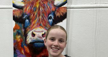 Kiama teen’s cow canvas with playful $1m 'moo-lah' price tag wins crowd vote