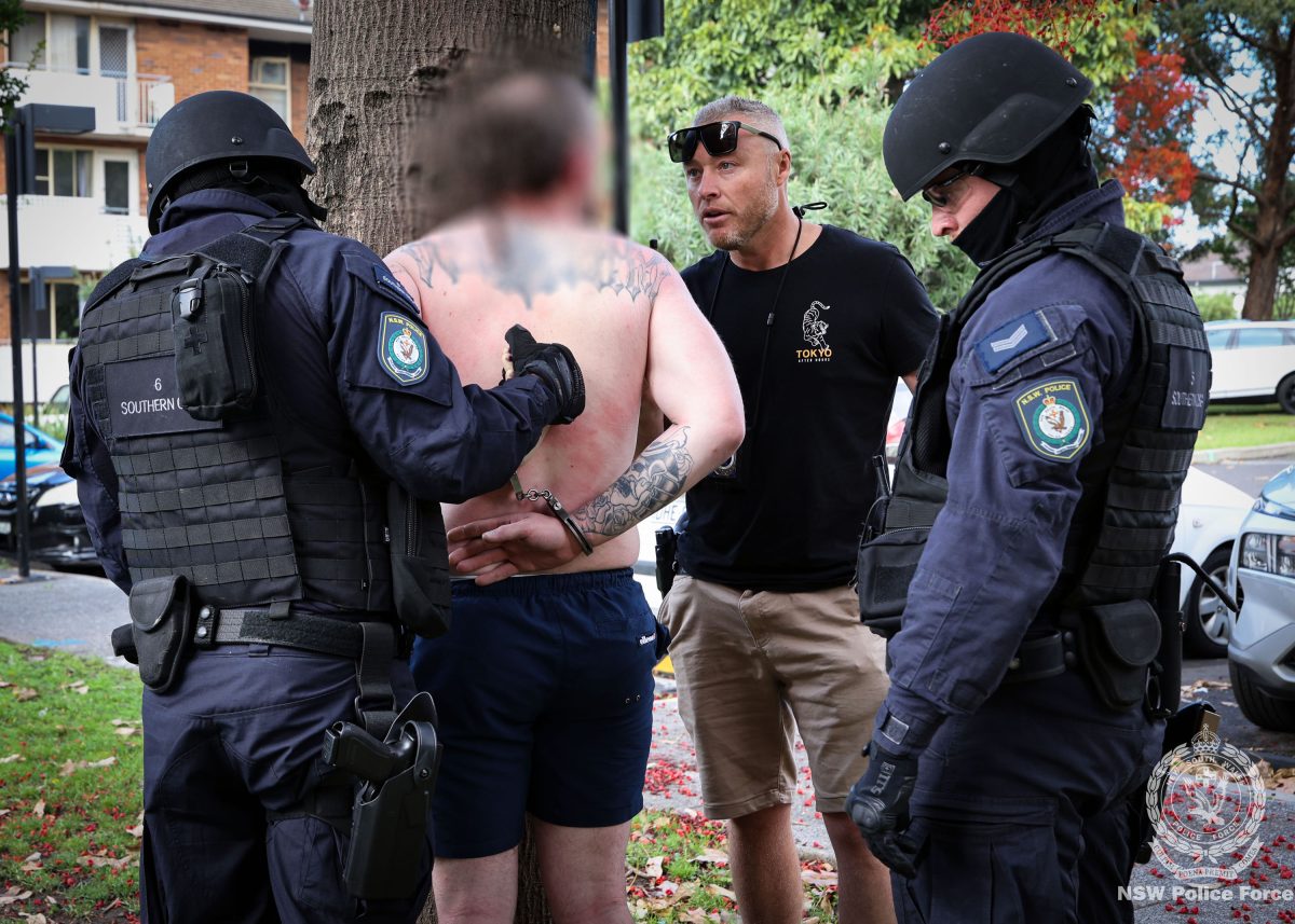 man being arrested