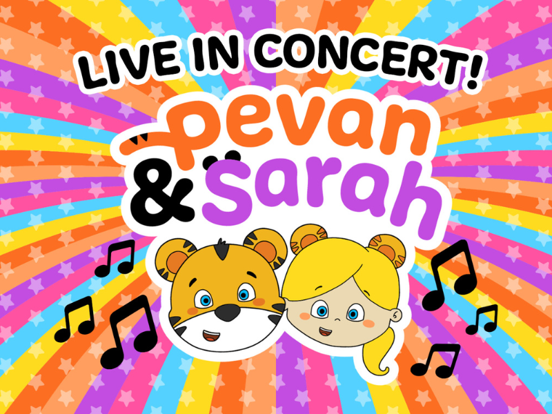 Colourful banner for Pevan and Sarah