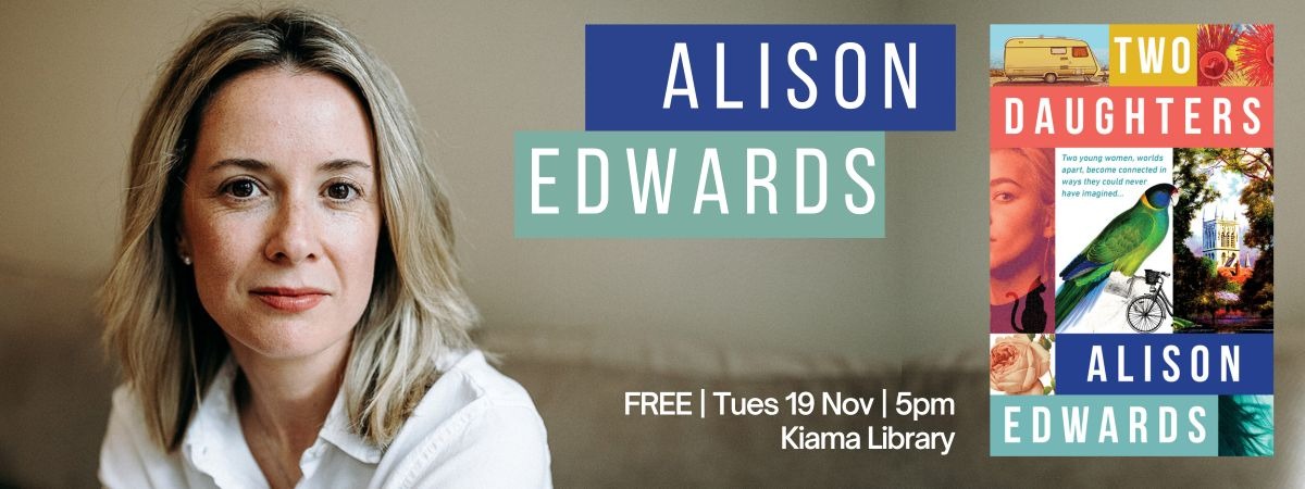 Banner for author's talk with Alison Edwards