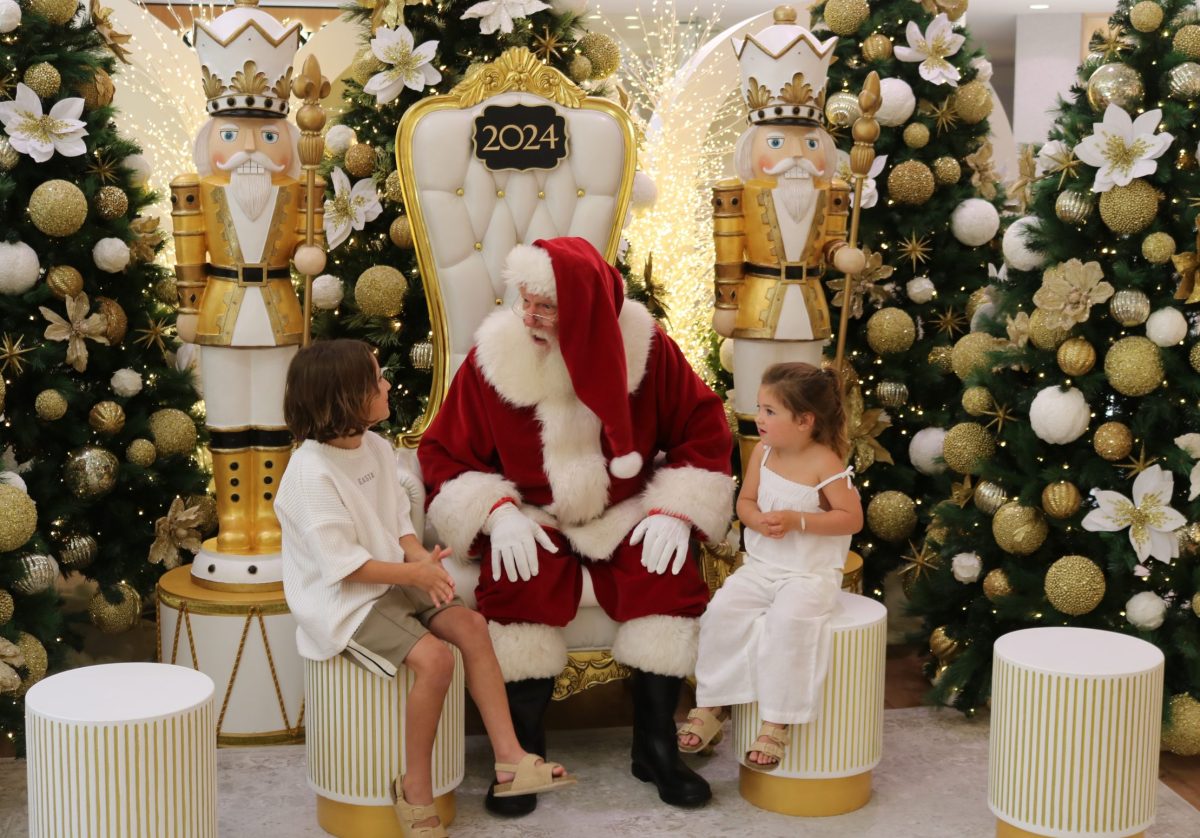 Santa with two children