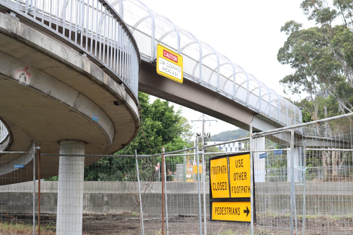 Pedestrian bridge over highway