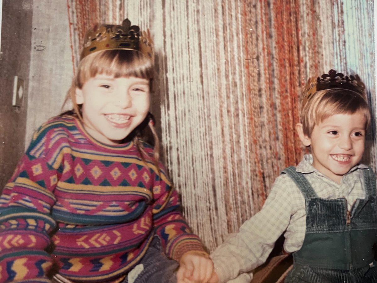 Old photo of children at Christmas