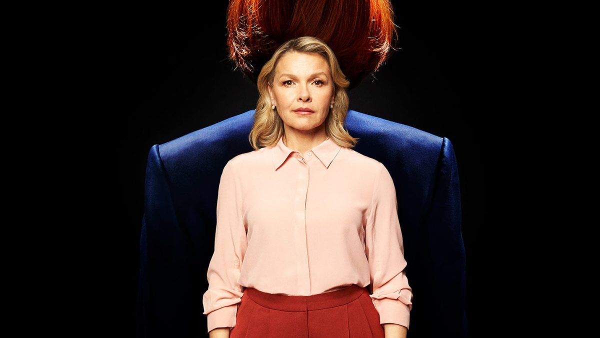 Justine Clarke in her portrayal of Julia Gillard in Sydney Theatre Company's production Julia