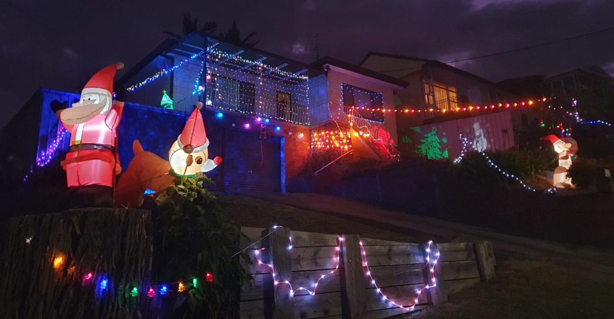 House with Christmas lights