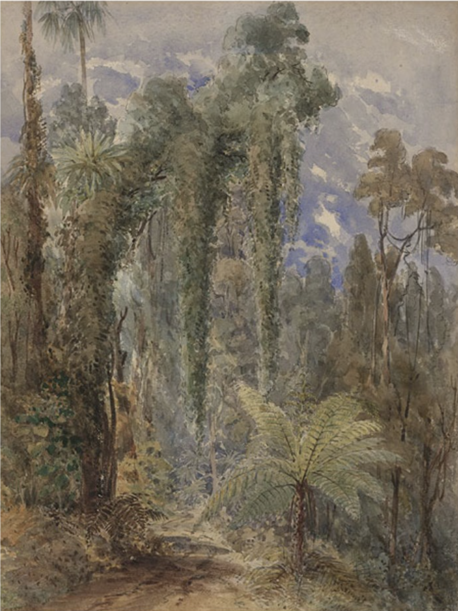 An 1857 watercolour of Rixon's Pass