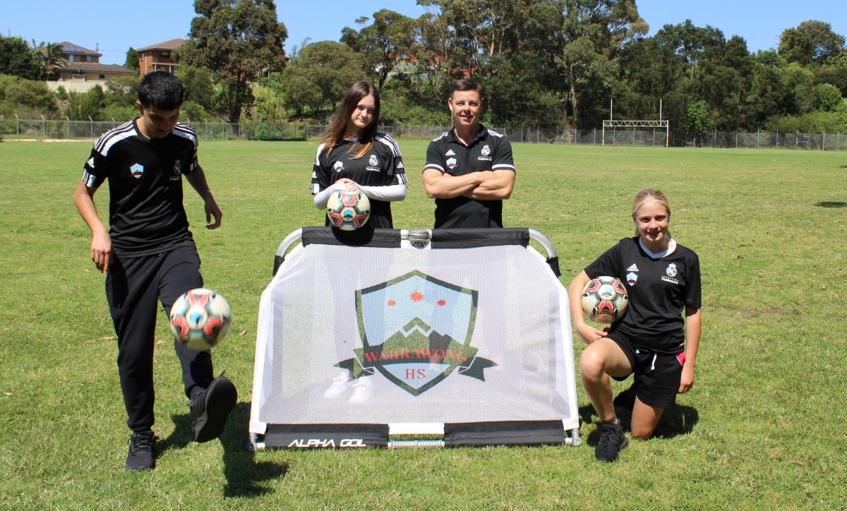 Mohammed Al-Aesawi, Lexi Taylor, Aaron Davis and Elkie Peacock at Warrawong High. Photo: Keeli Royle.