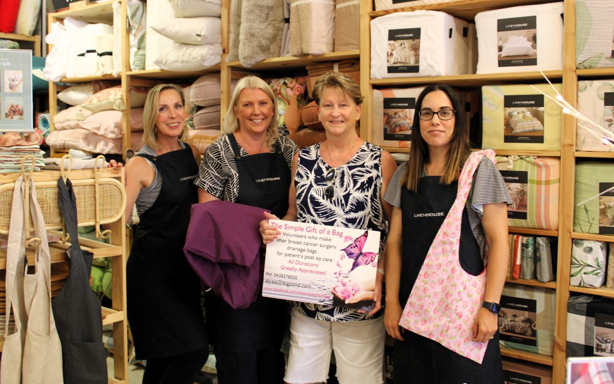 The Simple Gift of a Bag founder Sandra Williams and the team at Linen House Kiama. 