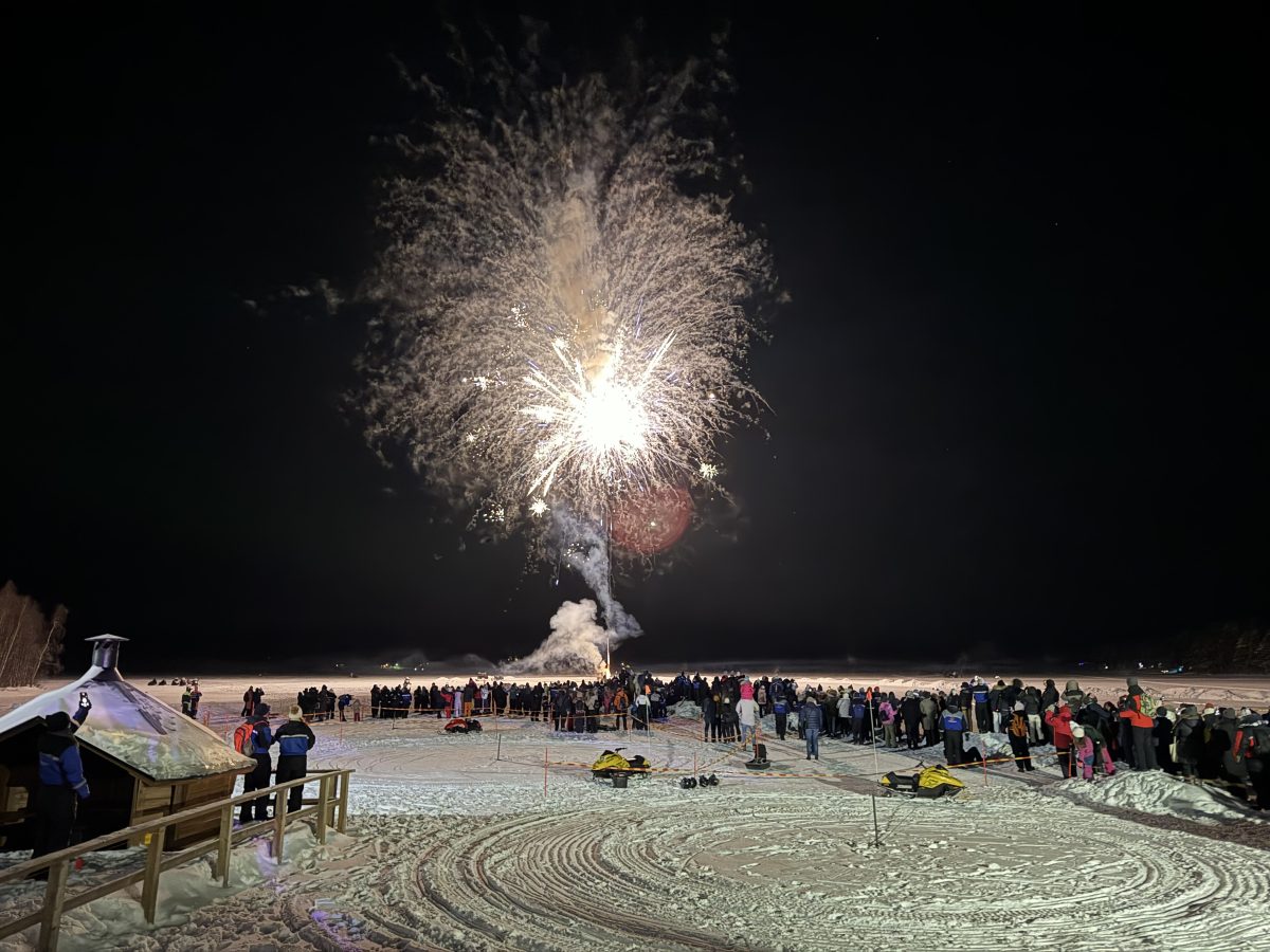 Fireworks in Lapland on New Year's Eve