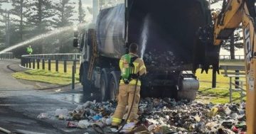 Kiama garbage truck fire forces dumping of burnt debris