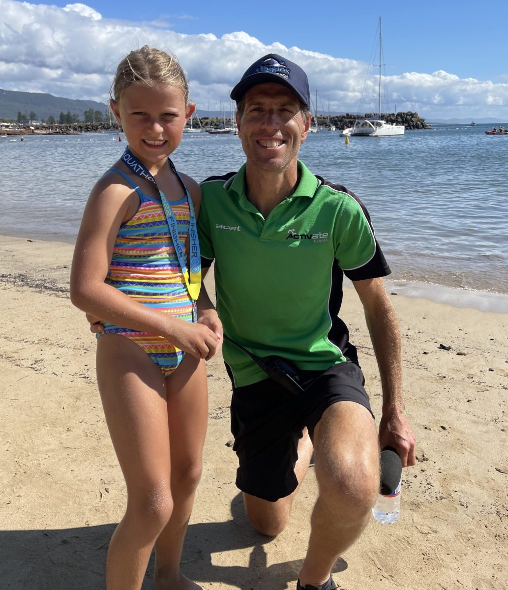 Rob Battocchio and daughter at Aquathon.