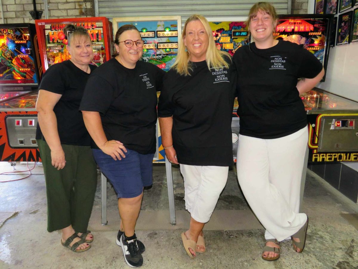 Karyn Hunt, Mags Craze, Sandra Simpson and Gemma Simpson bonded over their love of pinball and this weekend they're hosting Wollongong's first women's tournament.