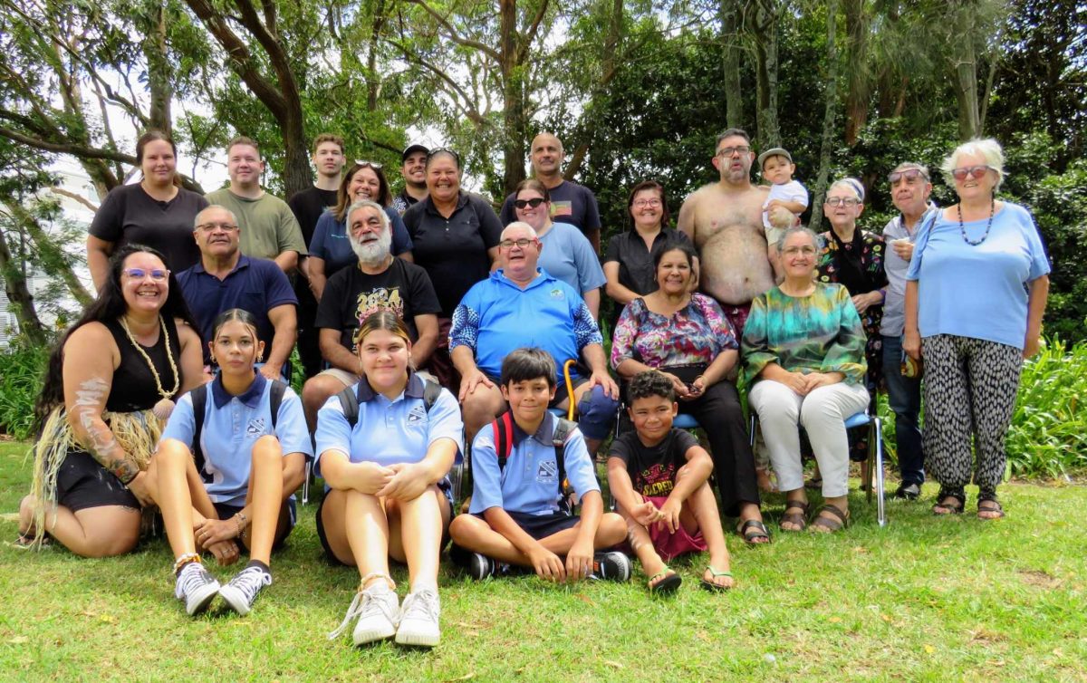 Uncle Gee (centre) surrounded by family at the opening of the Uncle Gee's Bunbara Youth Centre in Shellharbour on Thursday (13 February). 