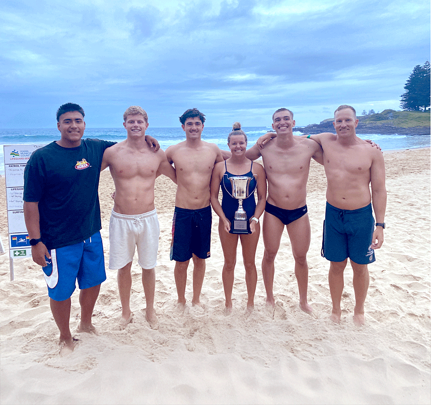 Winning Shellharbour lifeguard team at annual challenge