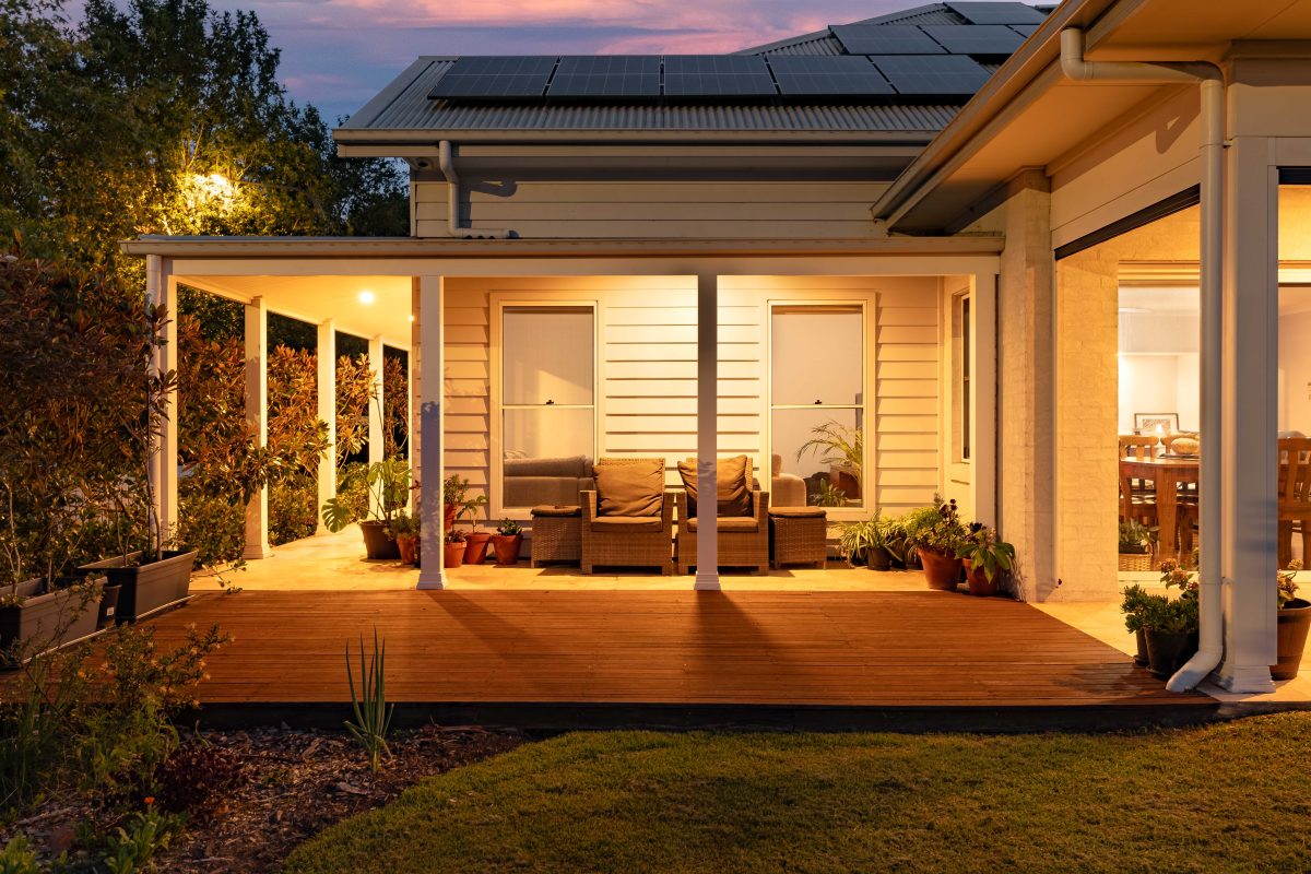 Back deck at night