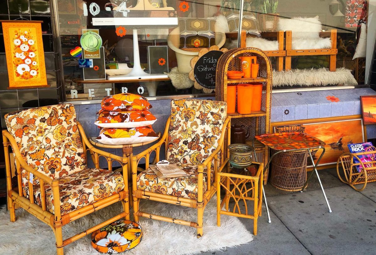 Vintage household goods in a shop