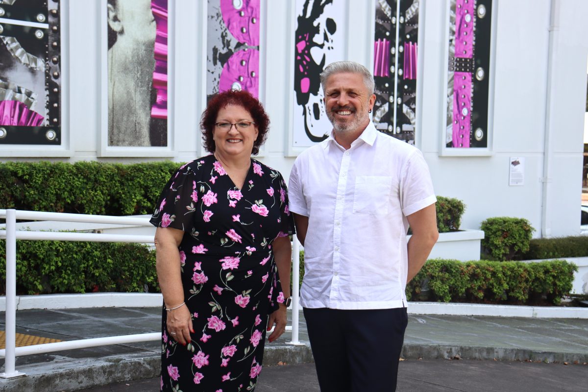 Wollongong City Council Lord Mayor Tania Brown with Art Gallery Director Daniel Mudie Cunningham. 