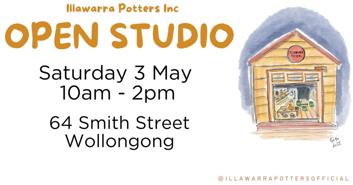 Flyer for Illawarra Potters Inc open studio day