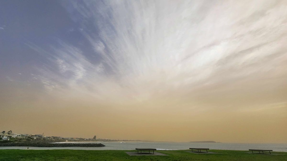 Dusty haze over illawarra.