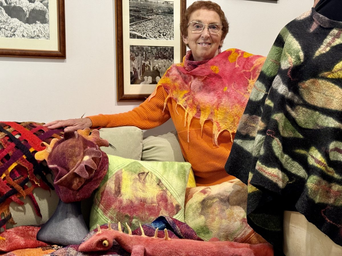 Felter Christine Sloan with her creations