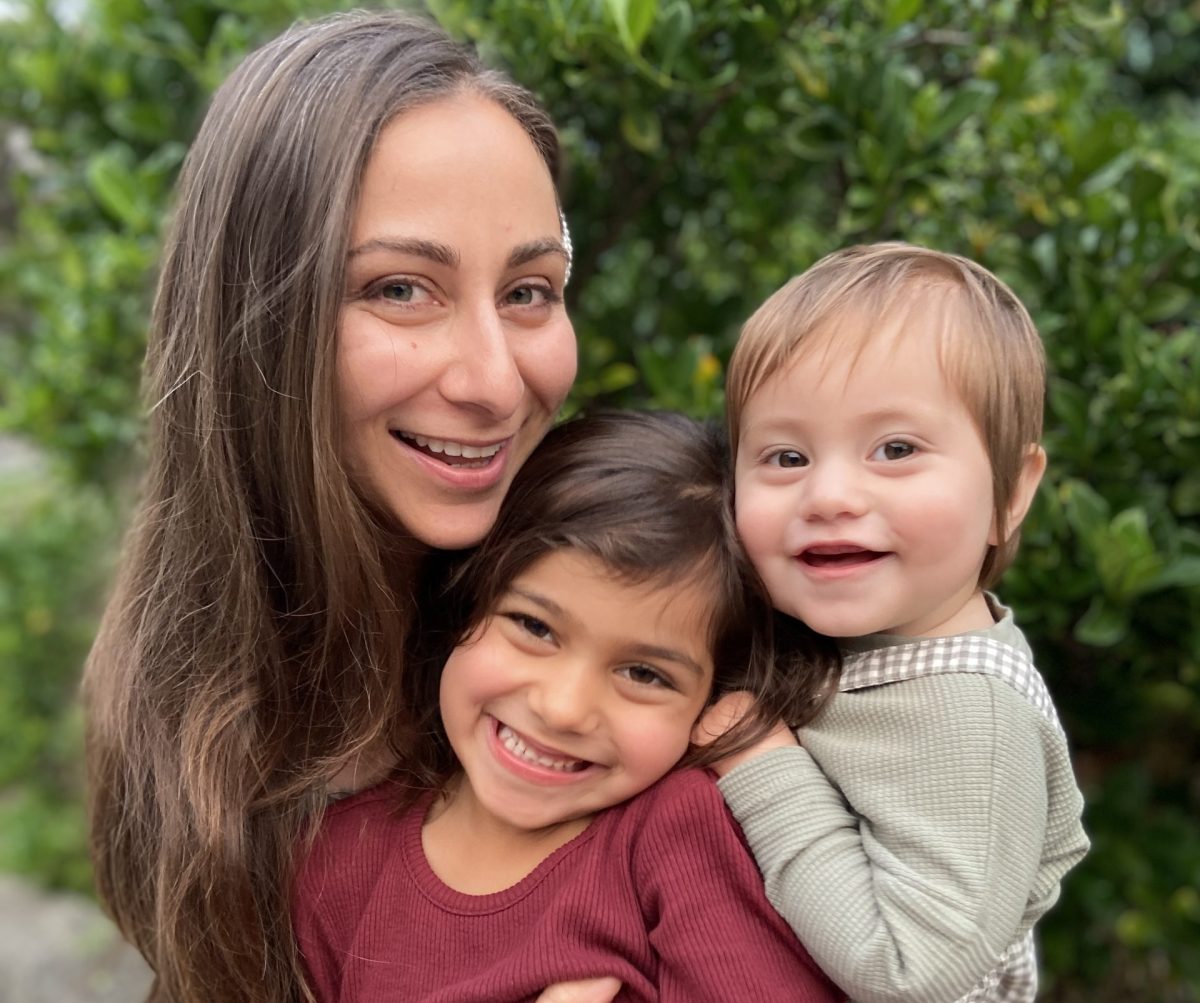 Mother and two children