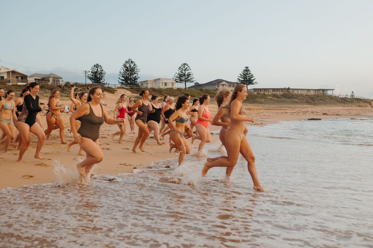 Group of women going for a swim