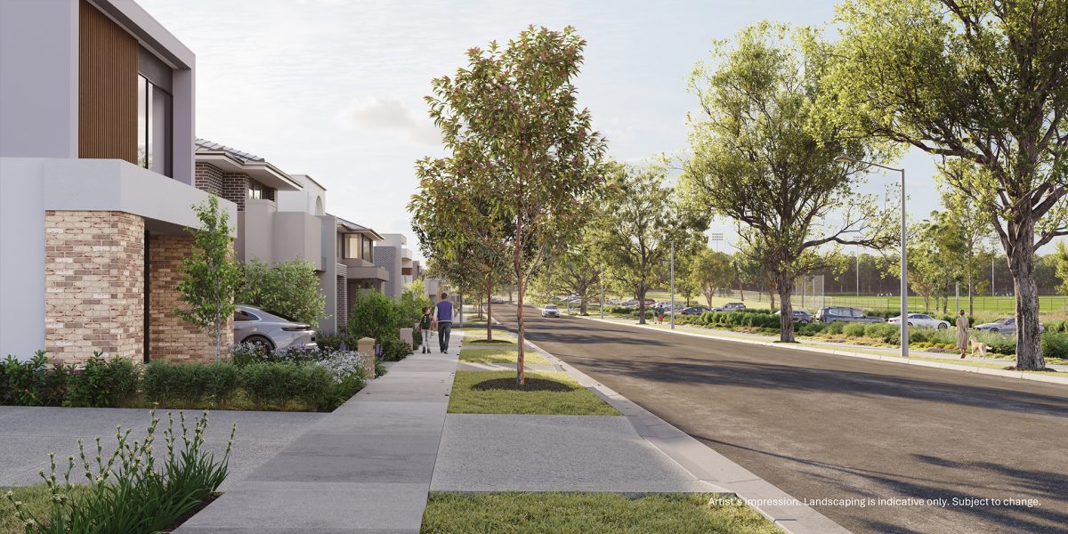 Digital render of residential street