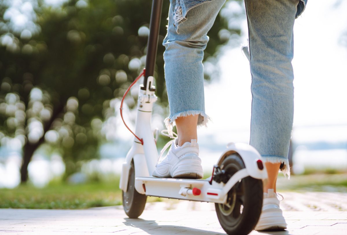 a person on an e-scooter