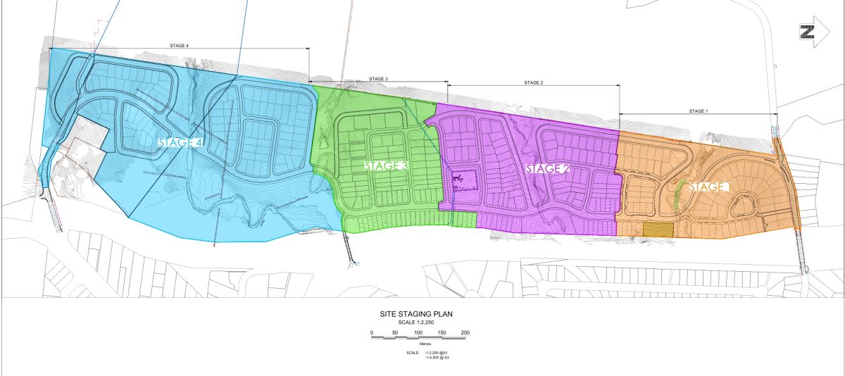 Map of Urban Release area separated into the four stages.